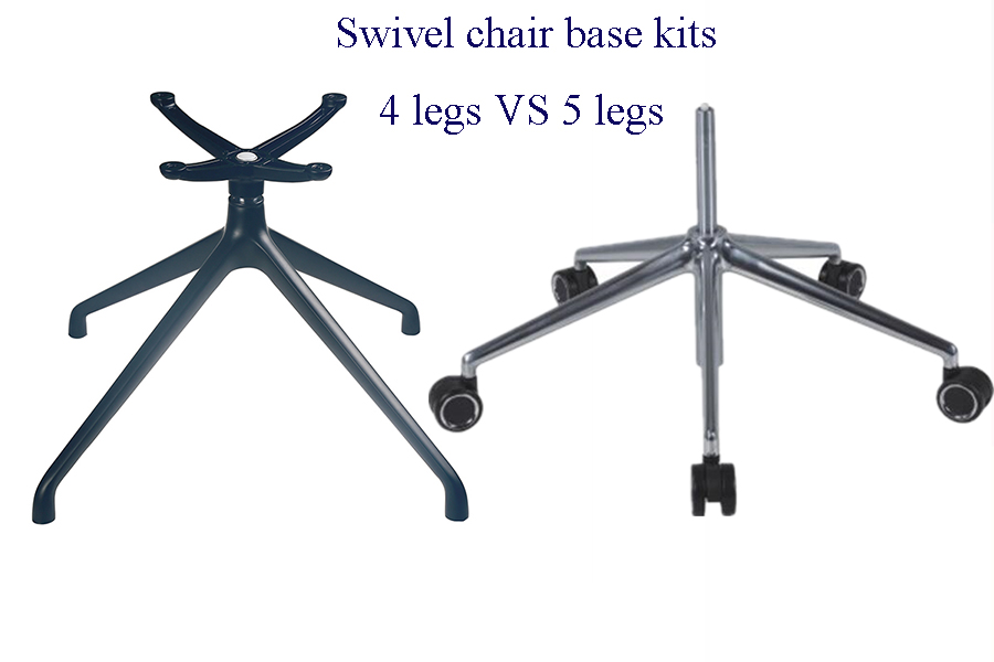 customs made in China Germany heavy duty 4 leg swivel chair base kits VS 5 legs