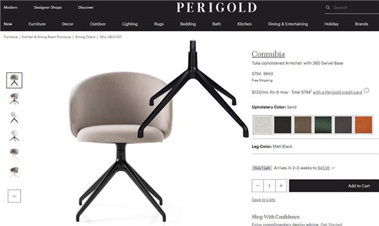 Foshan furniture factory OEM for high quality upholstered dining armchair with 360 Swivel Base seating parts