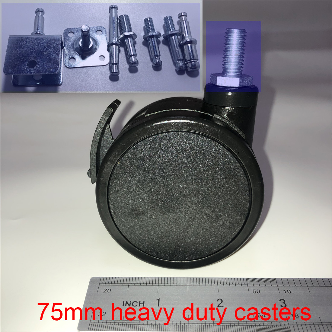 office 75mm heavy duty casters furniture fittings factory in China