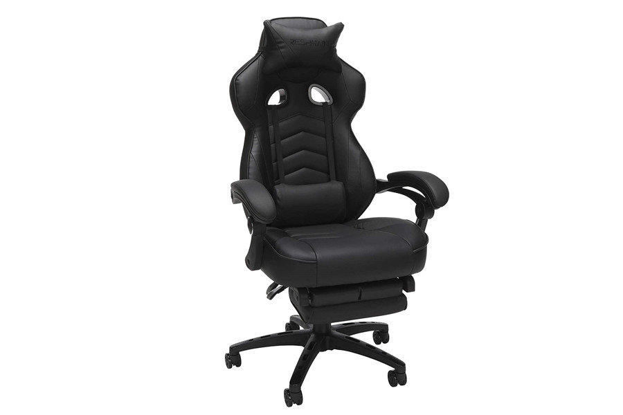 RESPAWN 110 Racing Style Gaming Chair  Reclining Ergonomic Chair with Footrest  in Black (RSP-110-BLK)