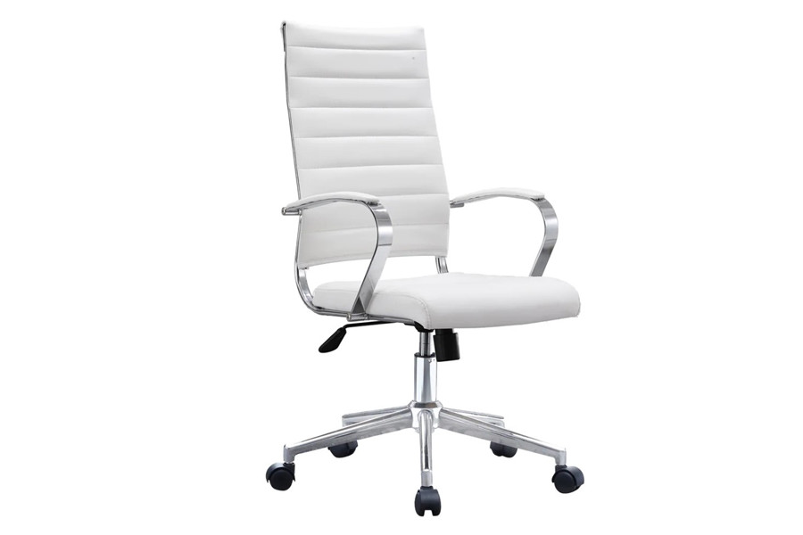white office chair with black caster