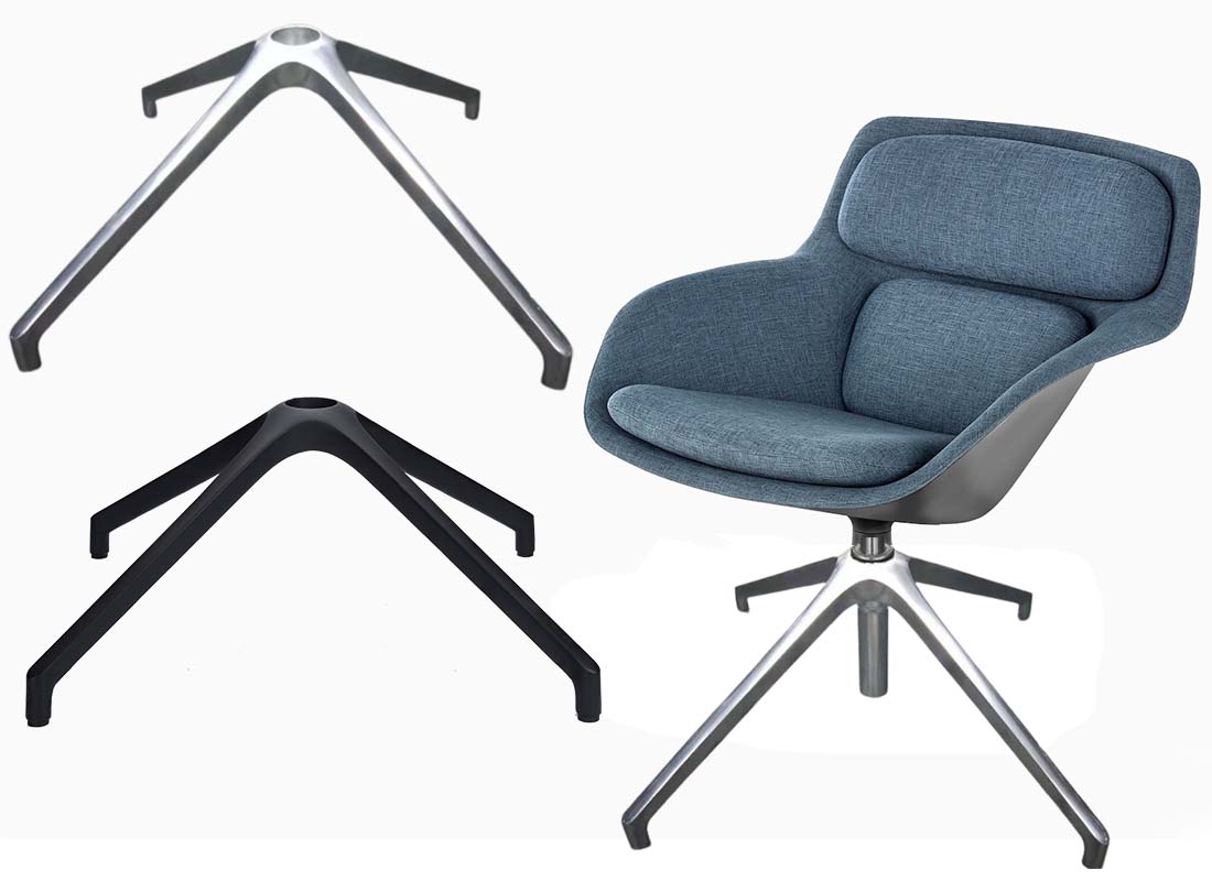 wholesale furniture vendors offer 4 leg aluminum office chair base seating components