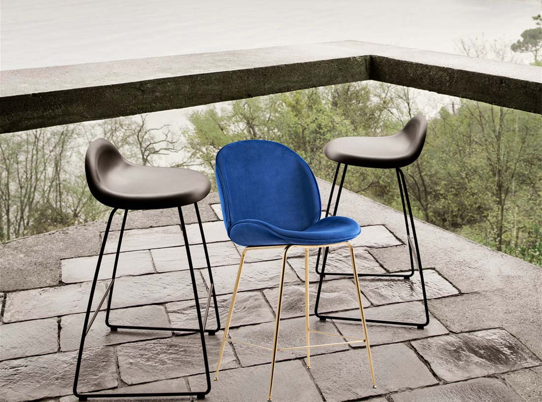 China supplier design gubi beetle bar chair fully upholstered for interior decorating