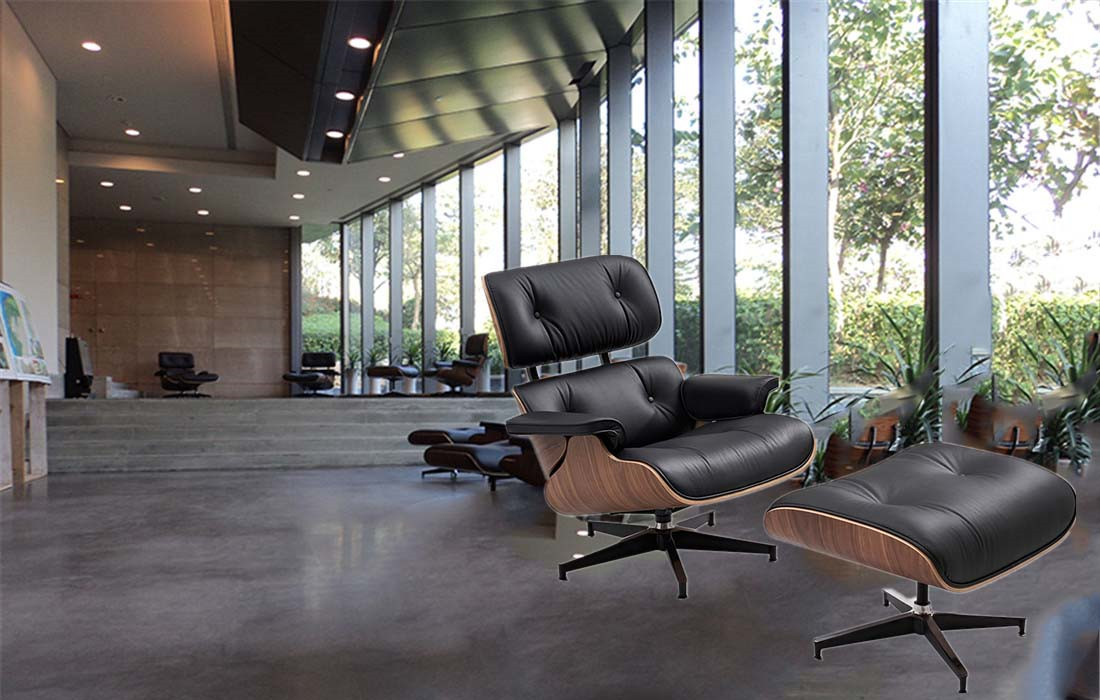 China supplier design eames lounge chair and ottoman replica for interior decorating